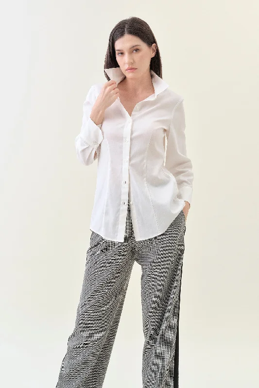 Slimline Shirt - Vanilla Chenille Fabric Brocade Fabric Lace Fabric