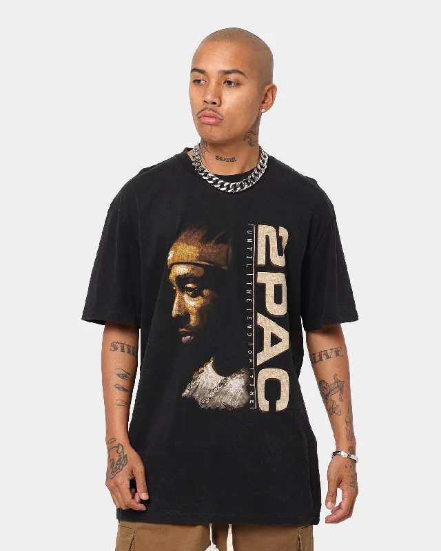 TUPAC Uteot Litho Short-Sleeve T-Shirt Black Iron Safe Non-Iron Wrinkle Free