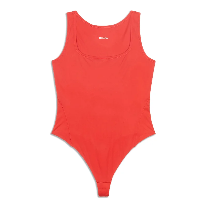 Wundermost Ultra-Soft Square-Neck Sleeveless Bodysuit - Resale Trendy Sculpting Bodysuit