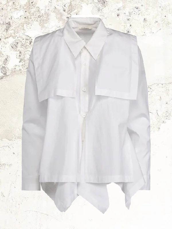 Limi feu SQUARE detail broad cotton SHIRT Mesh Fabric Canvas Fabric Denim Fabric
