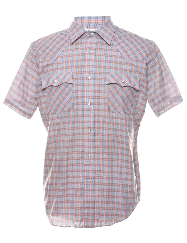 Levi's Short Sleeve Checked Western Shirt - L Mesh Blend Leather Blend Suede Blend