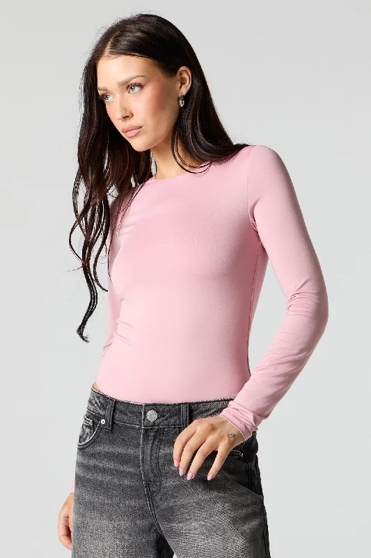 Contour Crewneck Long Sleeve Bodysuit Fashionable Bodysuit for Date Night