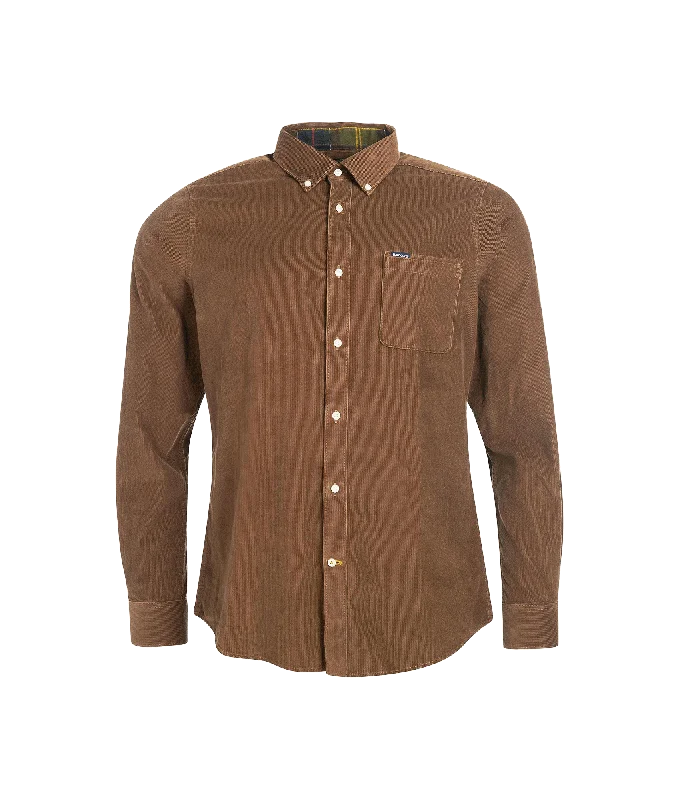Ramsey Tailored Fit Shirt - Brown Iron Safe Non-Iron Wrinkle Free