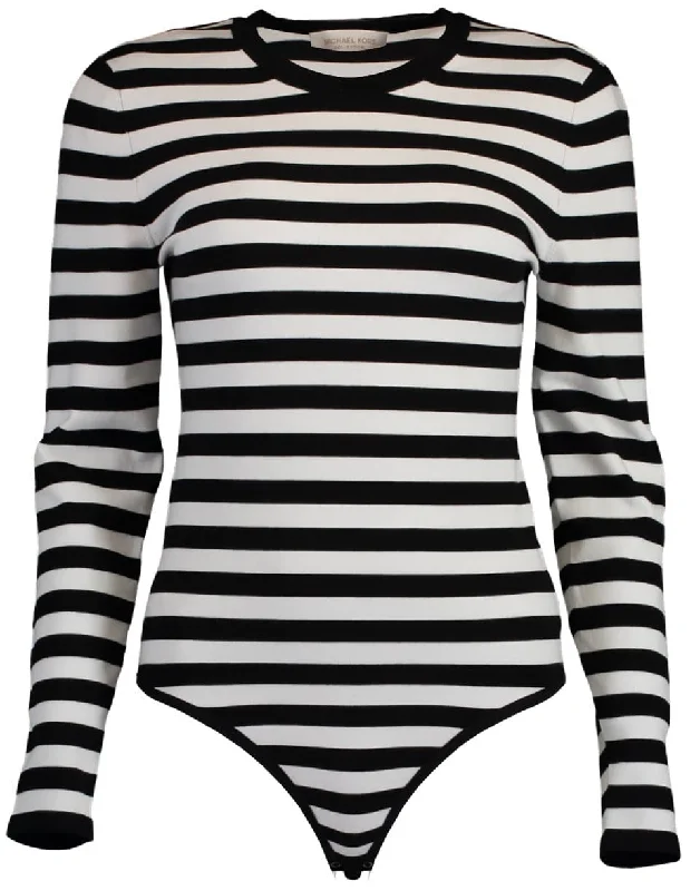Striped Long Sleeve Bodysuit Comfortable Soft Bodysuit