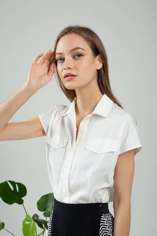 Safari 2-Way Shirt - Vanilla Iron Safe Non-Iron Wrinkle Free