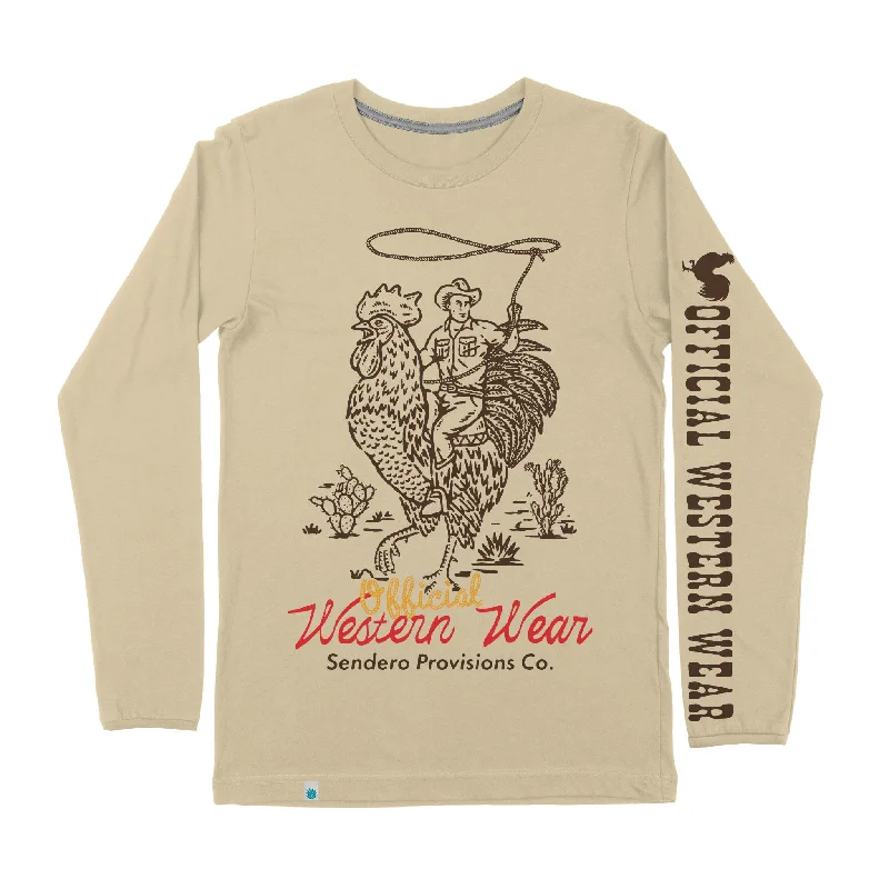 Official Western Long Sleeve T-Shirt Real Fur Shearling Chenille