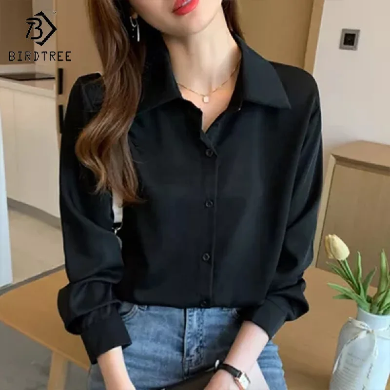 2022 Autumn New Korean Retro Simple Shirt Ladies Solid Color Thin Long-Sleeved Basic Turn Down Collar Shirt For Women T28815X Hooded Caped Shawl Collar 2022 Autumn New Korean Retro Simple Shirt Ladies Solid Color Thin Long-Sleeved Basic Turn Down Collar Shirt For Women T28815X Hooded Caped Shawl Collar