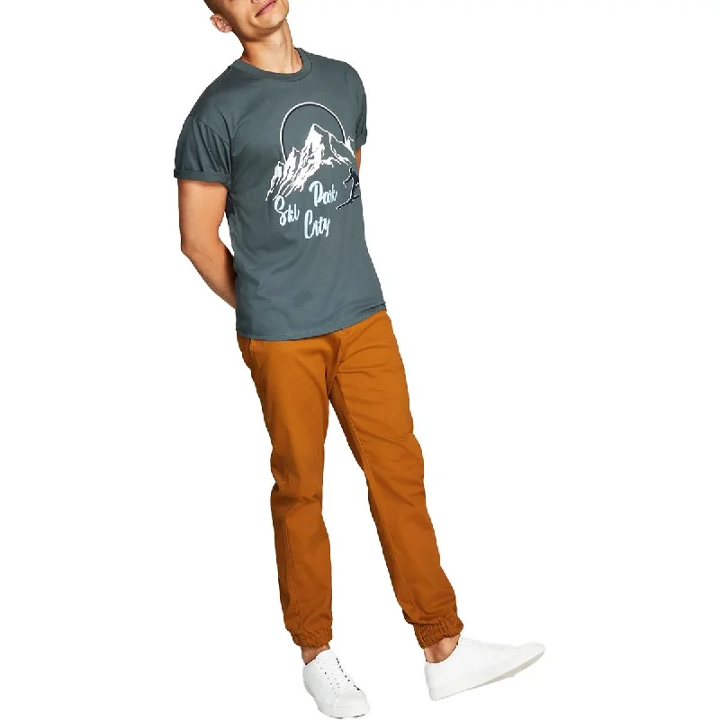 And Now This Mens Crewneck Short Sleeve Graphic T-Shirt Hooded Caped Shawl Collar