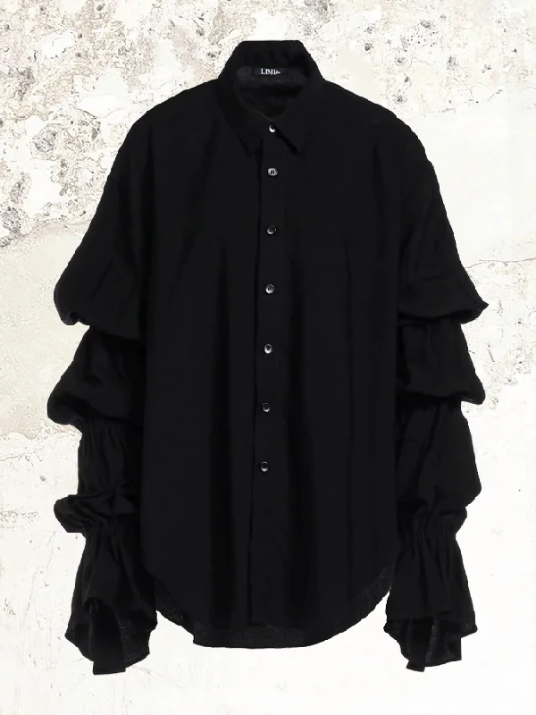 Limi feu TWILL GATHERED SLEEVE Shirt Rayon Fabric Velvet Fabric Corduroy Fabric