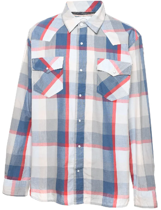 Levi's Checked Shirt - L Thin T-Shirt Open Front Quick Dry