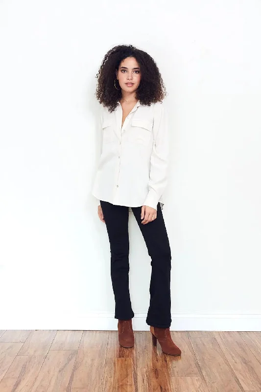 Kyle Shirt in Coconut Milk Rayon Fabric Velvet Fabric Corduroy Fabric