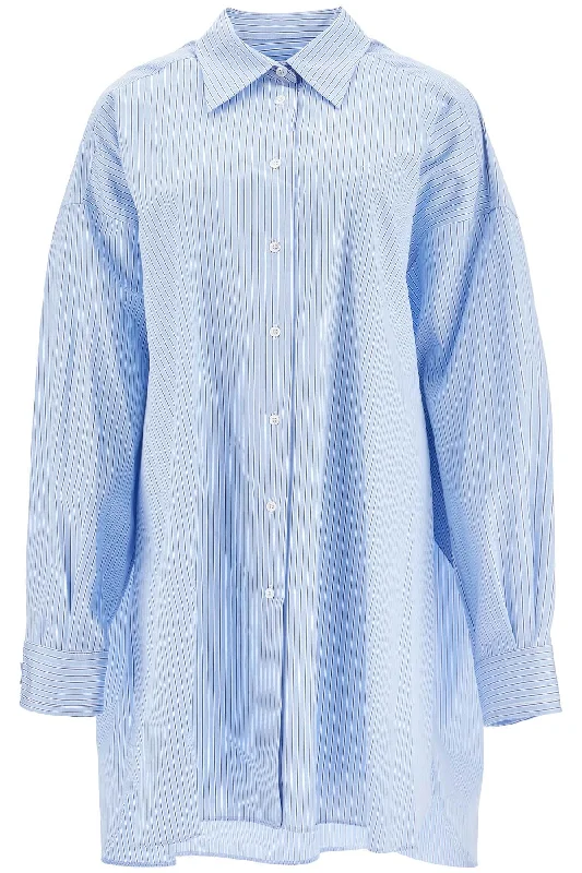 striped maxi shirt for women SI0DL0002 S54945 WHITE   BLUE STRIPES Solid Print Embellished