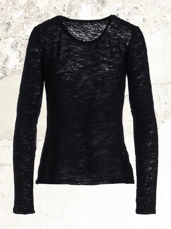 LIMI feu wool crew neck longsleeve t-shirt Sequined Glittery Shiny