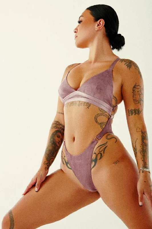 Aphrodite Bodysuit - Lilac Suede Comfortable Printed Bodysuit