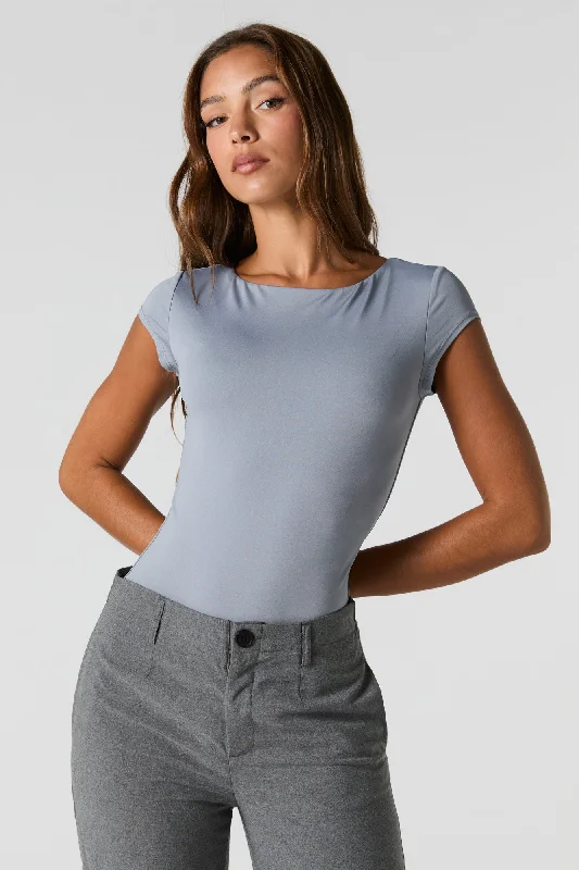 Contour Cap Sleeve Bodysuit Trendy Bodysuit with Tulle