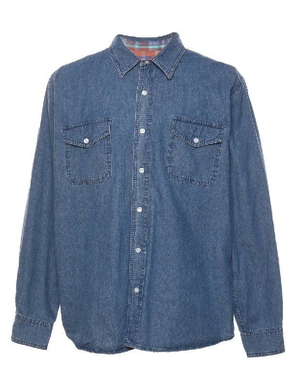 Levi's Medium Wash Denim Shirt - XL Graphic Embroidered Appliqued