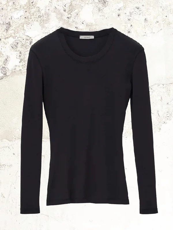 Lemaire Ribbed long sleeve t-shirt Hooded Caped Shawl Collar