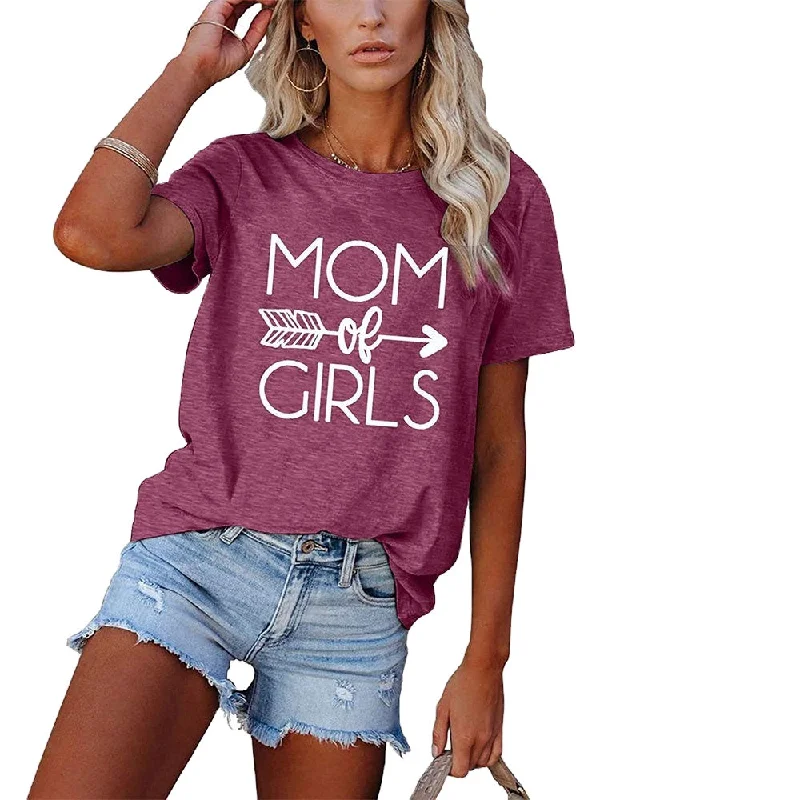 MOMORGIRLS letter printed round neck short sleeve T-shirt V-Neck T-Shirt Long Sleeve Cotton MOMORGIRLS letter printed round neck short sleeve T-shirt V-Neck T-Shirt Long Sleeve Cotton