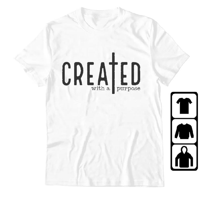 2023 New Arrivals Faith Women's T-shirts Created With A Purpose Print 100% Cotton Aesthetic Graphic T Shirt For Women Collared Crew Neck Turtle Neck 2023 New Arrivals Faith Women's T-shirts Created With A Purpose Print 100% Cotton Aesthetic Graphic T Shirt For Women Collared Crew Neck Turtle Neck