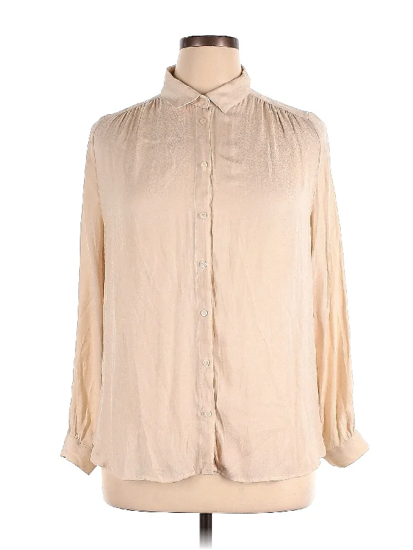 Long Sleeve Button Down Shirt Boxy Fit Fitted Loose