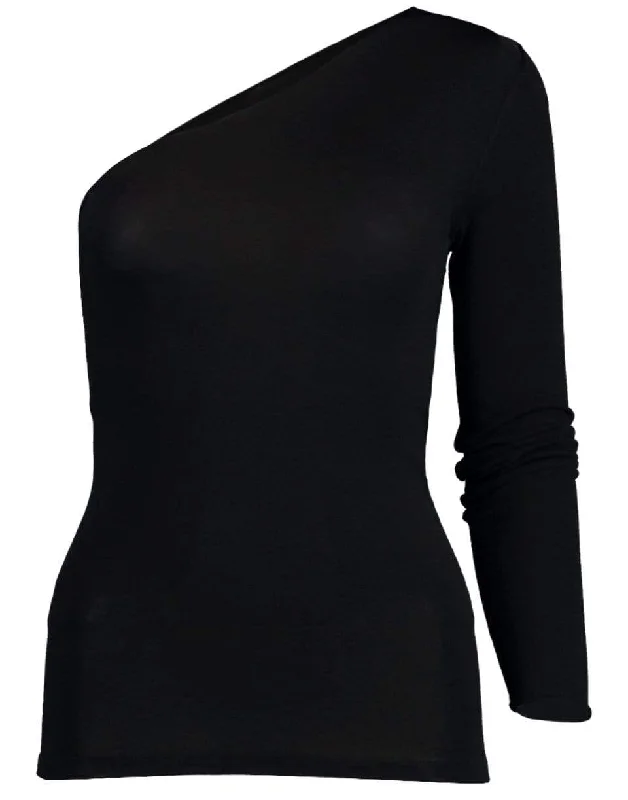 One Sleeve Slim Bodysuit Elegant Bodysuit with Chiffon
