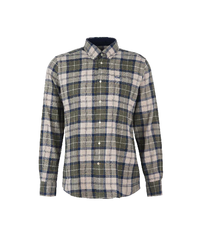 Fortrose Tailored Fit Shirt Forest Mist - Multi Mesh Canvas Denim