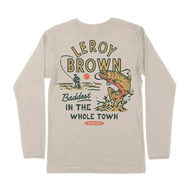 Leroy Brown Long Sleeve T-Shirt Hooded Caped Shawl Collar