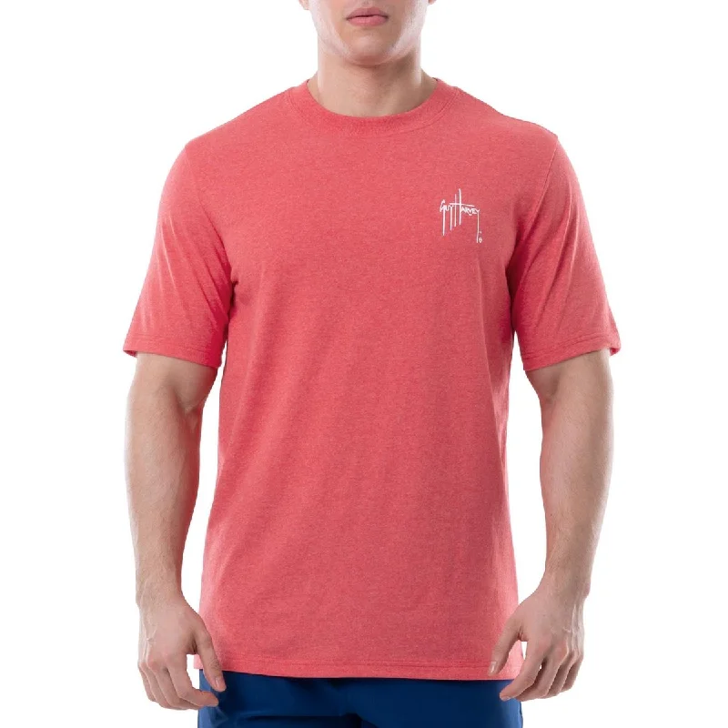 Guy Harvey Mens Graphic Crewneck T-Shirt Mesh Blend Leather Blend Suede Blend