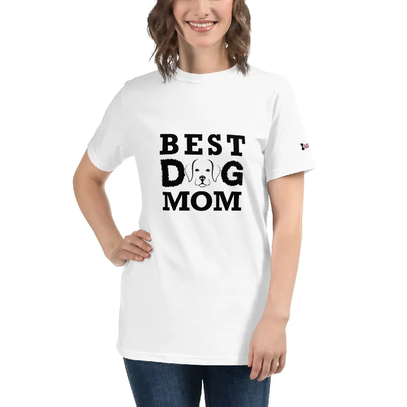 Best Dog Mom Organic T-Shirt Solid Print Embellished