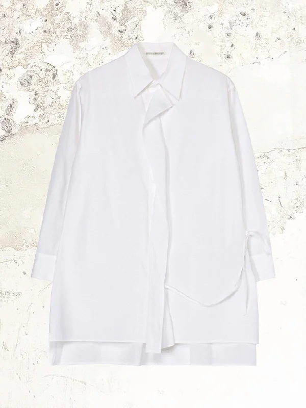 Yohji Yamamoto cotton string detail Shirt Mesh Blend Leather Blend Suede Blend