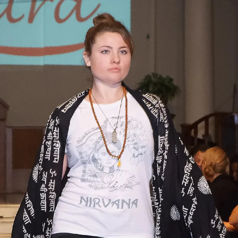 Designer Nirvana Enlightenment T-shirt Print Jacquard Patchwork