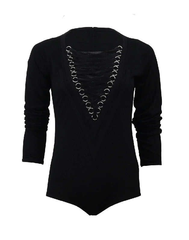 Tie Front Bodysuit Comfortable Bodysuit with Underwire