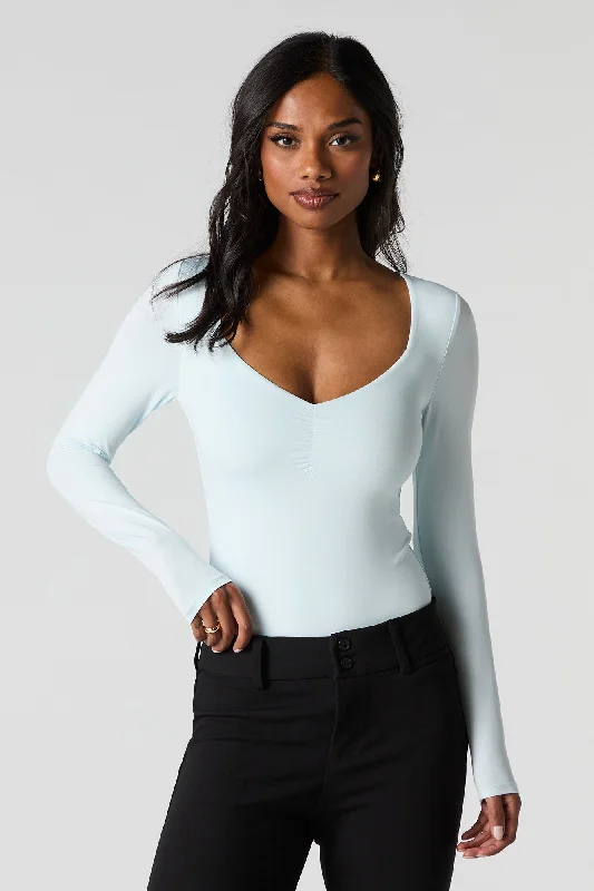 Contour Sweetheart Long Sleeve Bodysuit Comfortable Bodysuit with Thong Back