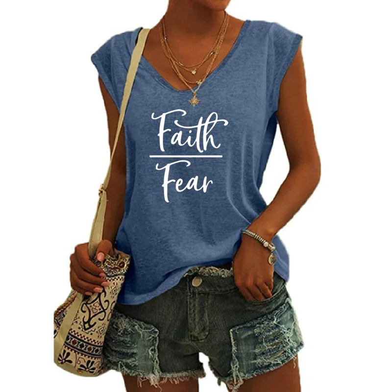 Faith Over Feac shirts for women drop t-shirts american clothing tshirts with tshirt custom logo printed y2k cotton shirt Mesh Canvas Denim Faith Over Feac shirts for women drop t-shirts american clothing tshirts with tshirt custom logo printed y2k cotton shirt Mesh Canvas Denim