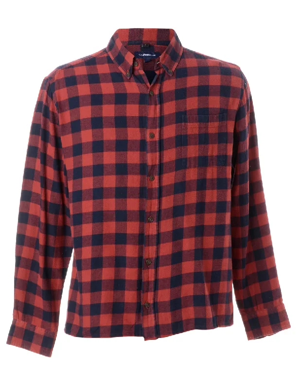 Label Sarah Straight Hem Plaid Shirt Hooded Caped Shawl Collar