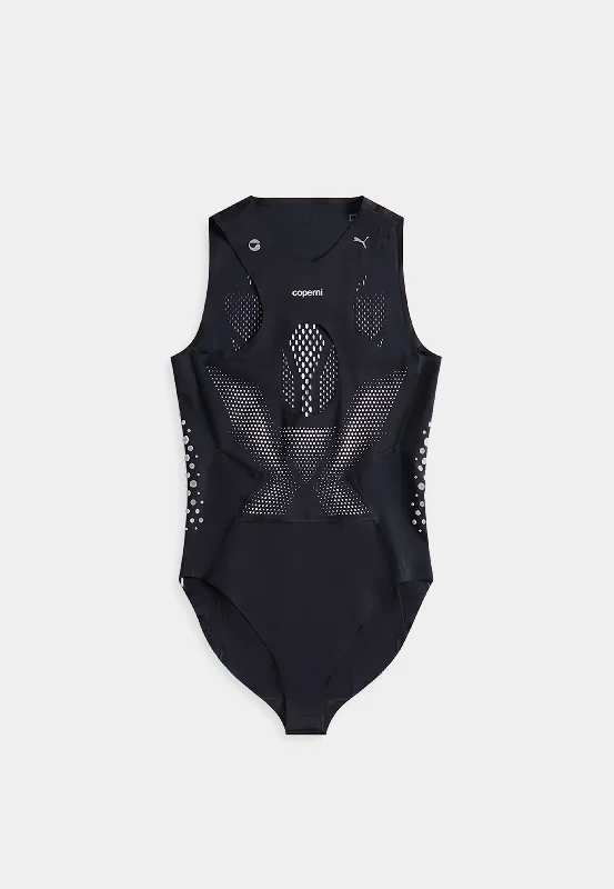 Puma X Coperni Bodysuit Black Trendy Bodysuit with Zipper
