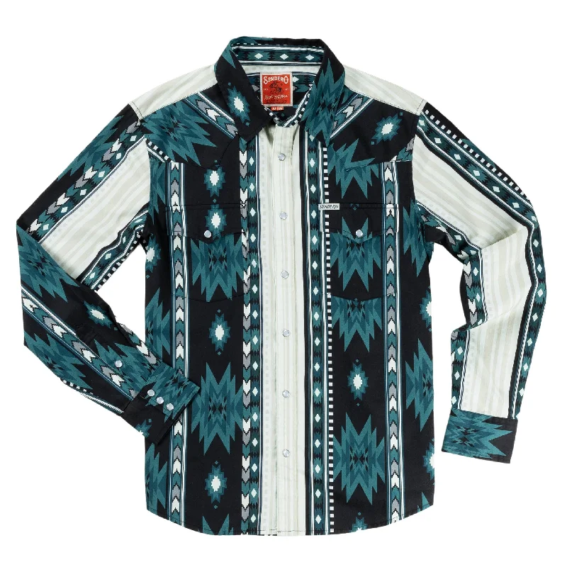 Serape Pearl Snap Shirt Seamless Knitted Crochet