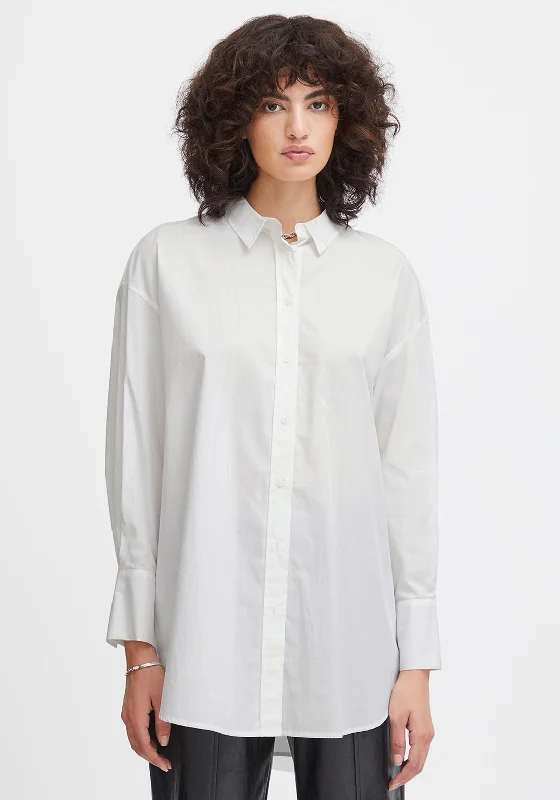 Ichi Rubina Woven Shirt, Cloud Dancer Oversized T-Shirt Spandex breathable