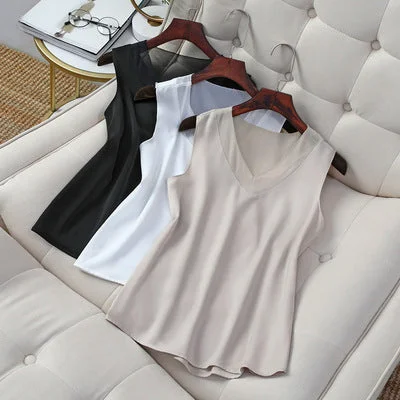 Chiffon Top Shirt Women's Black Shirt Summer Elegant Corset Vintage Office Plus Size Satin Silk Shirt Welt Pockets Slit Pockets Chiffon Top Shirt Women's Black Shirt Summer Elegant Corset Vintage Office Plus Size Satin Silk Shirt Welt Pockets Slit Pockets