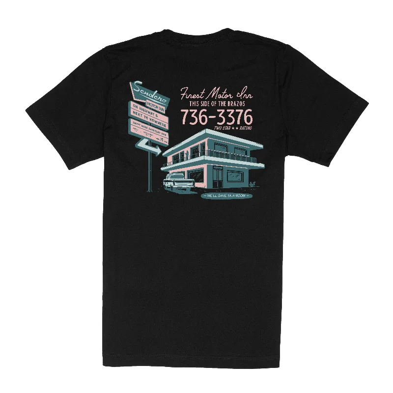 Motor Inn T-Shirt V-Neck T-Shirt Long Sleeve Cotton