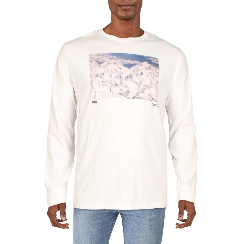 Levi's Mens Cotton Crewneck Graphic T-Shirt Spandex Blend Rayon Blend Denim Blend