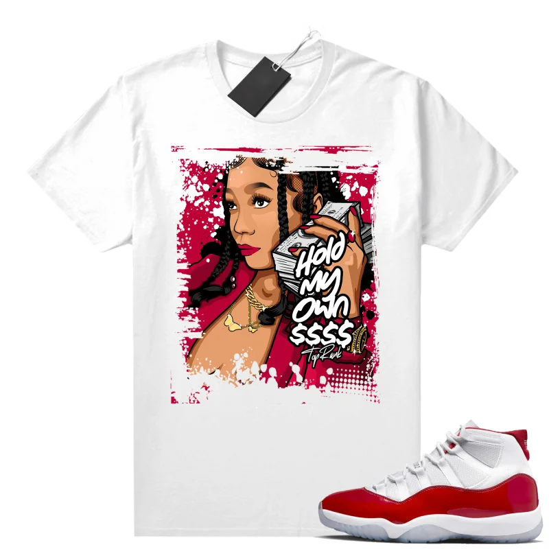 Cherry 11s Sneaker Match White Hold my Own Print 100% Cotton Unisex Graphic T Shirt For Women Streetwear Women's T Shirt Print Jacquard Patchwork Cherry 11s Sneaker Match White Hold my Own Print 100% Cotton Unisex Graphic T Shirt For Women Streetwear Women's T Shirt Print Jacquard Patchwork