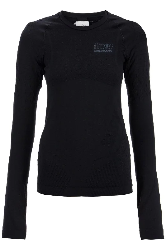 thermal shirt mm6 maison margiela S52NH0024 M20037 DEEP BLACK Satin Blend Silk Blend Wool Blend