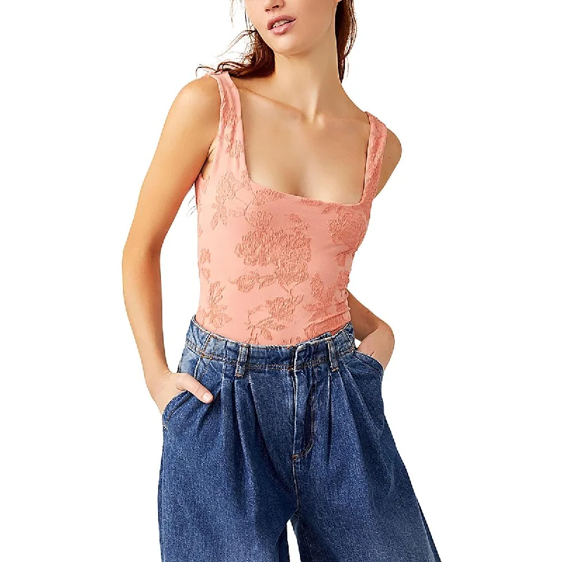 Womens Textured Thong Bodysuit Stylish Mesh Bodysuit with Straps