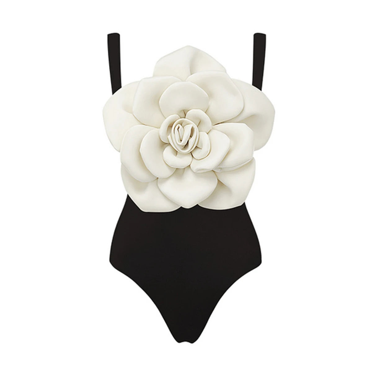 Wjczt 2024 3D Flower One Piece Swimsuit Women Swimwear Monokini Bodysuit Bathing Suit Belt Beach Wear Trendy Bodysuit with Frills