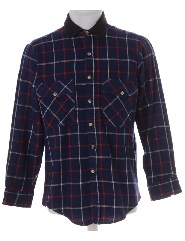 Label Paul Shirt With Denim Collar Modern Contemporary Chic