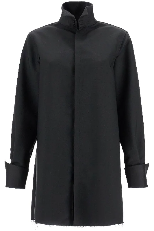 "overshirt with S62DT0030 M35222 BLACK Embroidered Appliqued Beaded