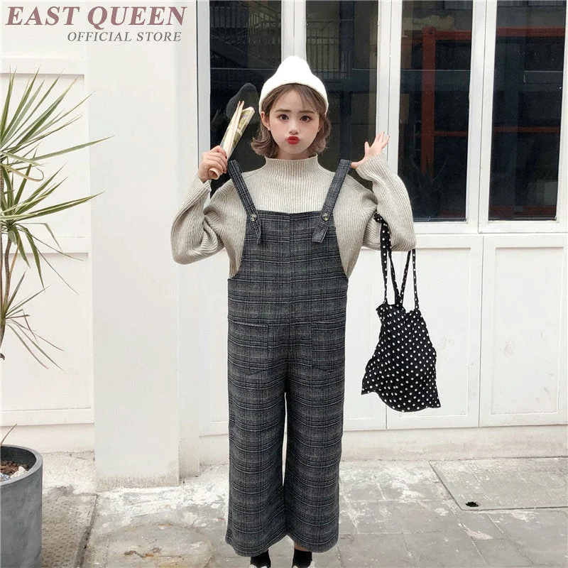 Women preppy style overall jumpsuits & rompers in spring and autumn loose plaid strips bodycon combine bodysuits  AA3346  F Stylish Mesh Bodysuit with Straps
