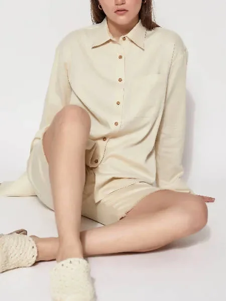 Alyvia Collared Long Shirt Satin Fabric Silk Fabric Chiffon Fabric