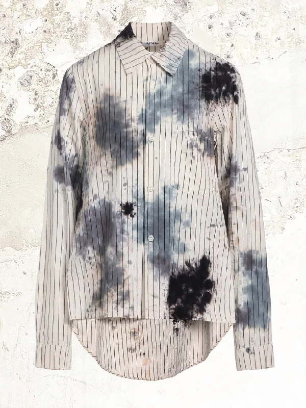 Limi feu PAINTED POCKET striped SHIRT Chenille Fabric Brocade Fabric Lace Fabric